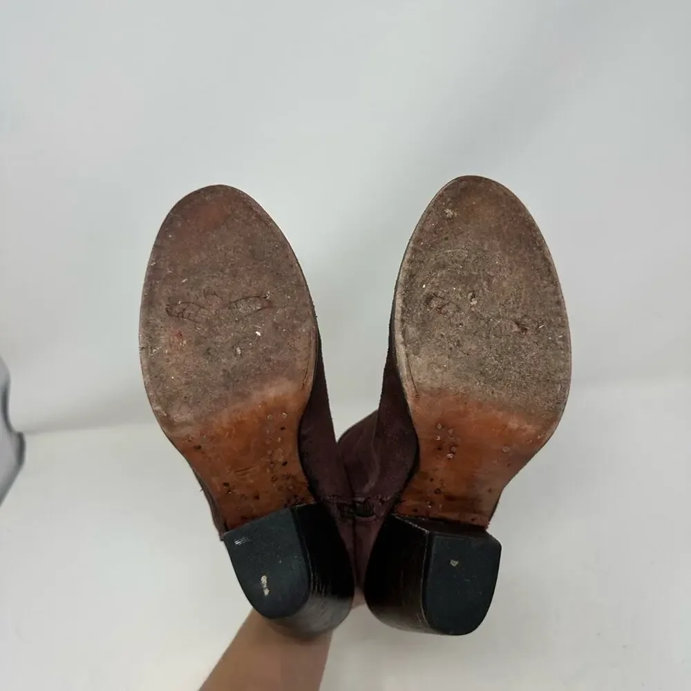 Freebird By Steven Womens Detroit Ankle Boots Booties Burgundy Leather Zip 8